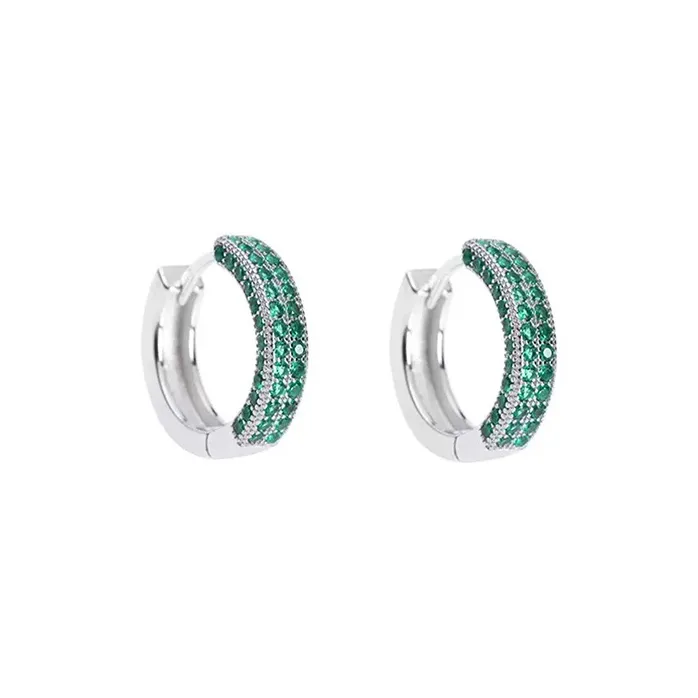 ATPLAY Серьги с медным покрытием серебряные унисекс зеленые