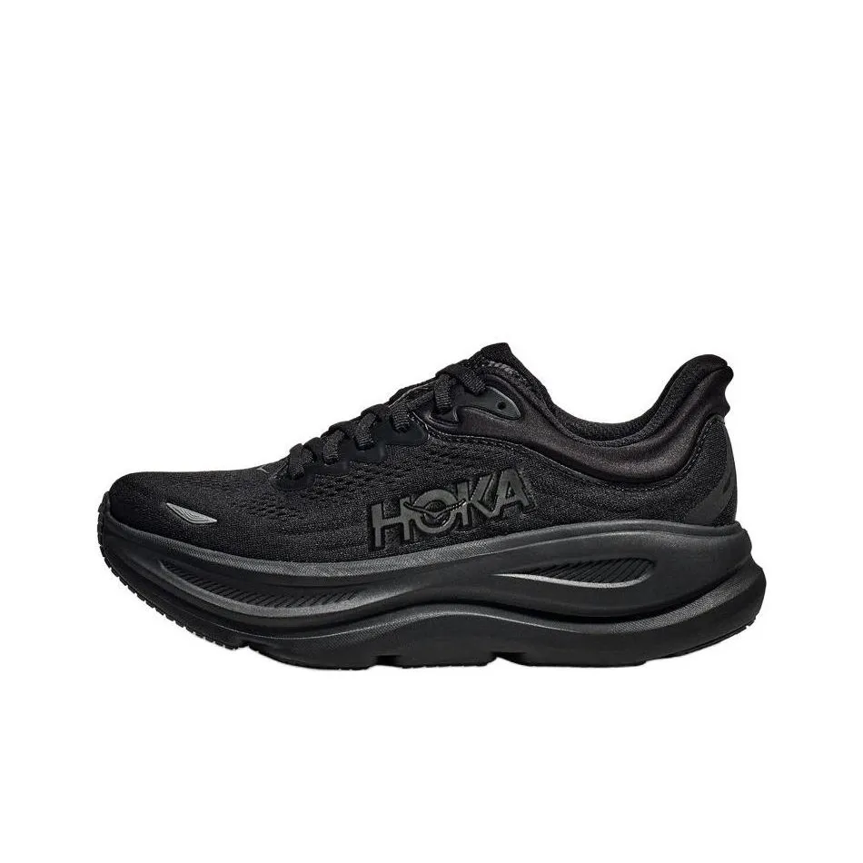 HOKA ONE ONE Bondi 9 Anti Slip Wear Resistant Low Top Casual City Commute Running Shoes Men's Black
