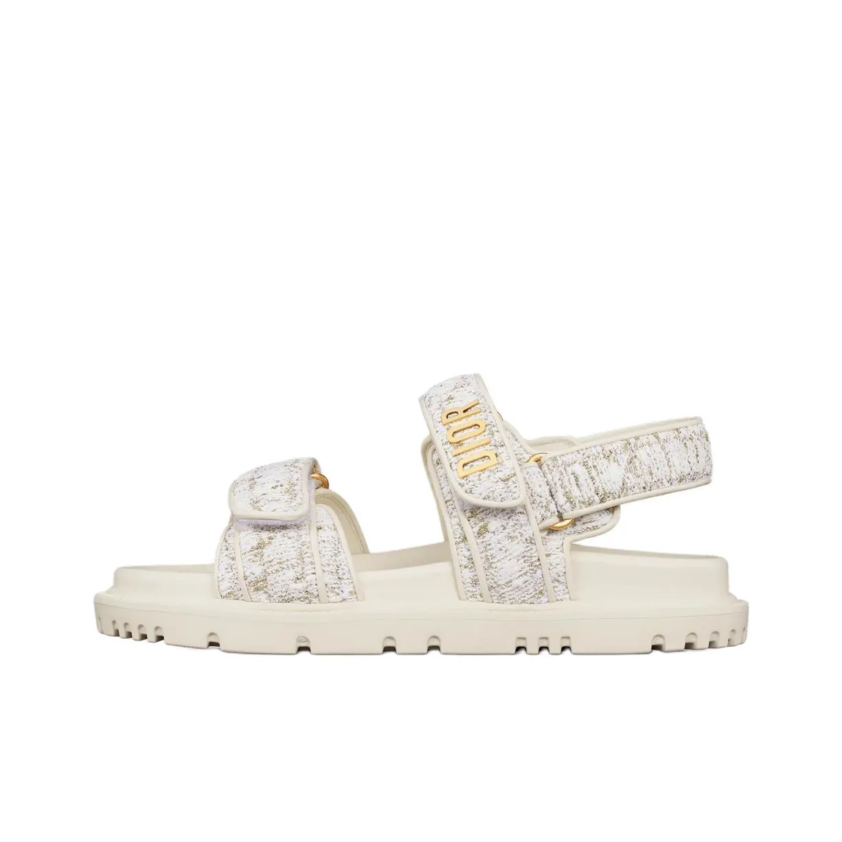 DIOR DiorAct Sheepskin One Strap Sandals Women's White