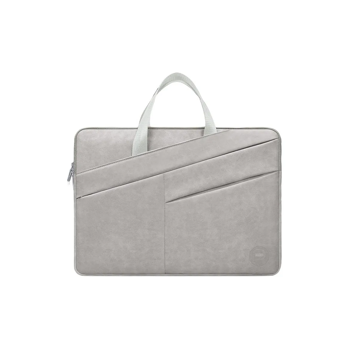 BUBM PU Laptop Bag Unisex Light Gray/Dark Gray/Pink