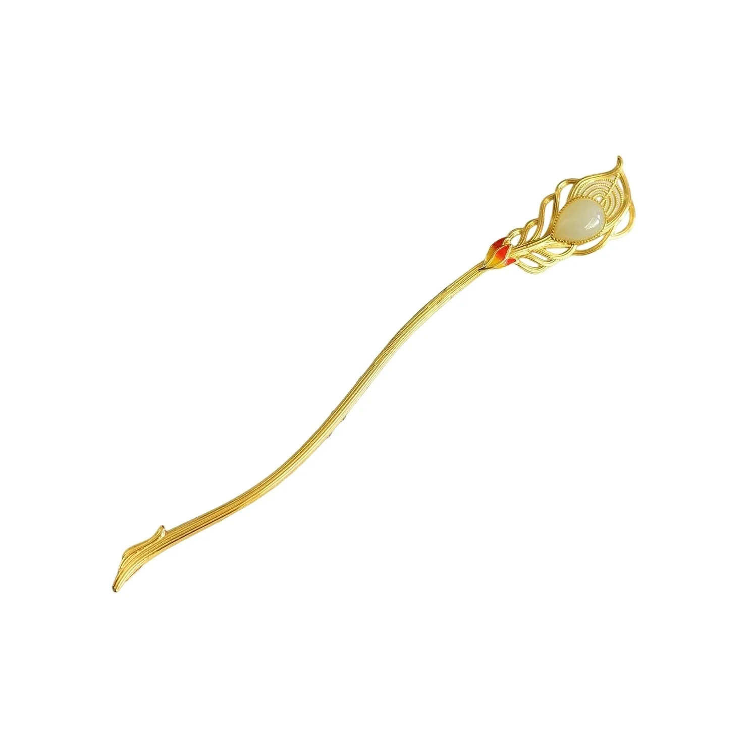 Gifts Hairpins Pale Greenish White Jade Women's