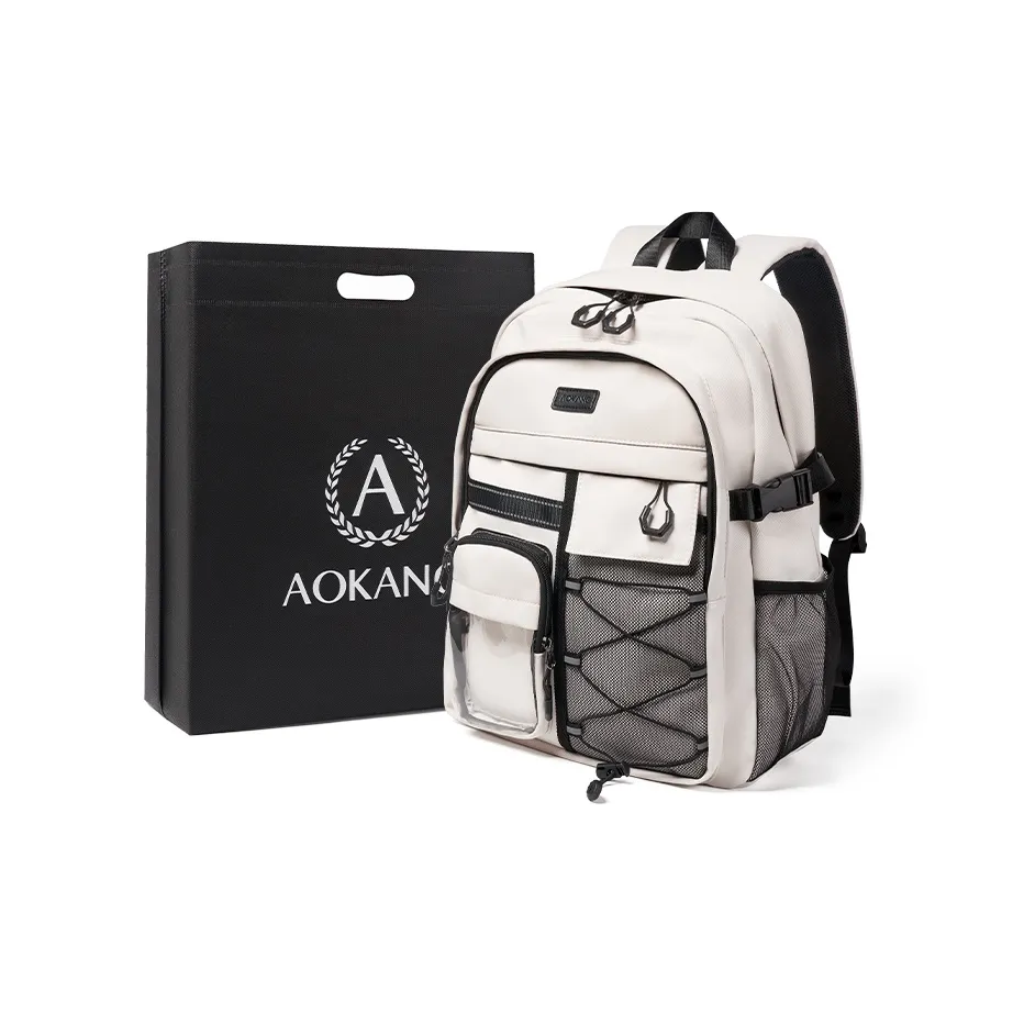 AOKANG Ткань Рюкзак Путешественная Сумка Унисекс Экрю