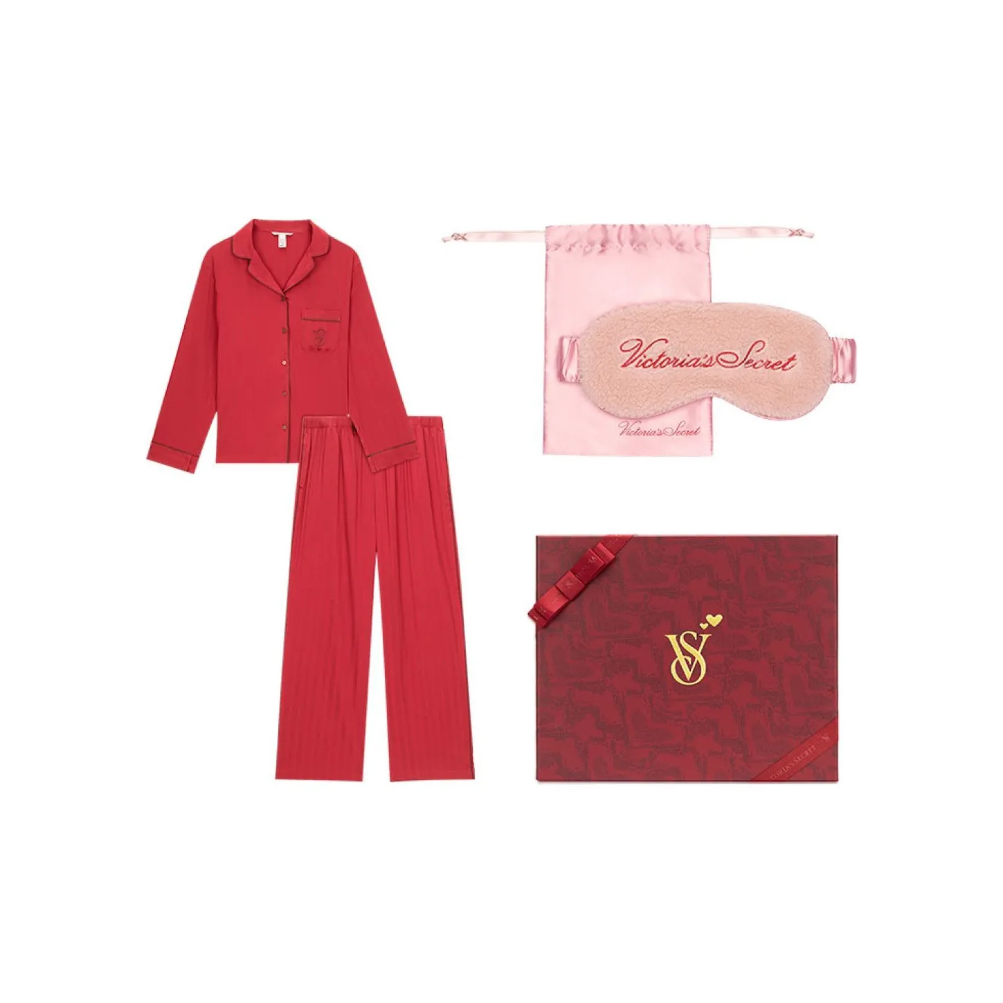 Victoria's Secret Pajama Набор Коробка Женские Красный