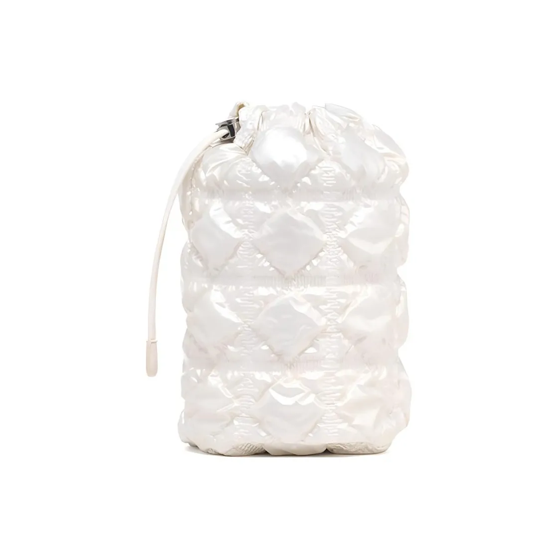 CARLYN Nylon Bucket Bag Clutch Regular Women's Pearl White