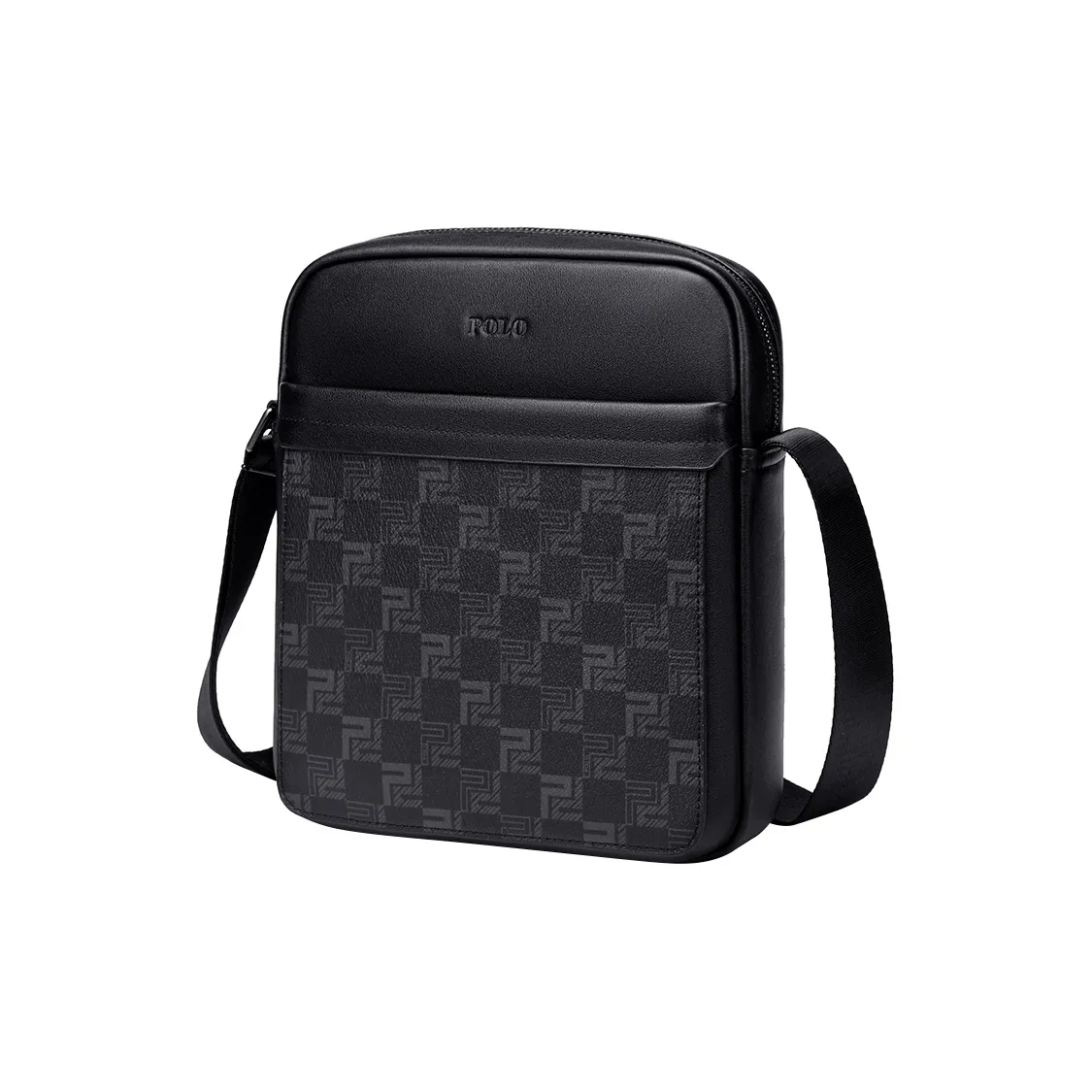 POLO Top Grain Cow Leather Shoulder Bag Regular Men's Black