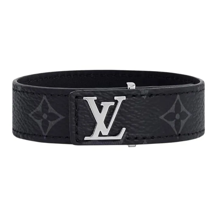 LOUIS VUITTON Calfskin Bracelets Men's Black
