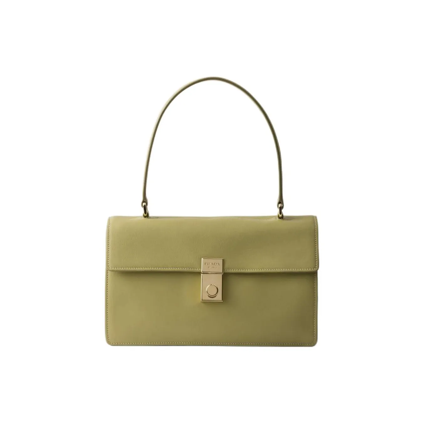 PRADA Soft Sound Cow Leather Portable Crossbody Bag, Shoulder Bag Medium Size Women's Light Grass Green