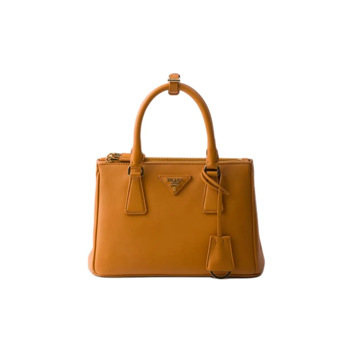 PRADA Galleria Killer Bag Leather One Shoulder Handbag Trumpets Women's Amber
