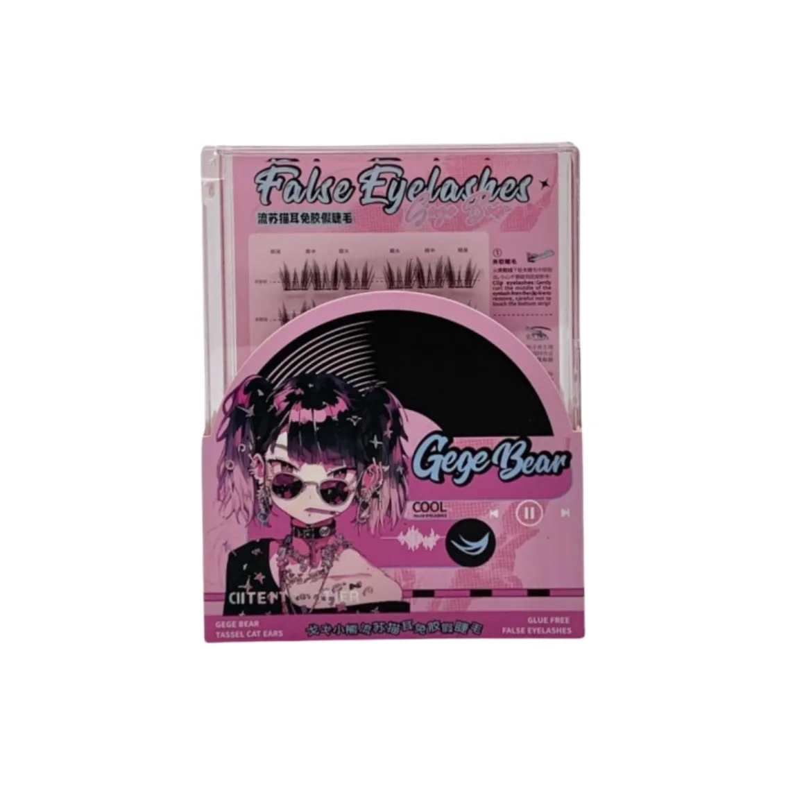 Gege Bear Бахрома Кошка Ухо Искусственные ресницы Укрепляющий стиль
