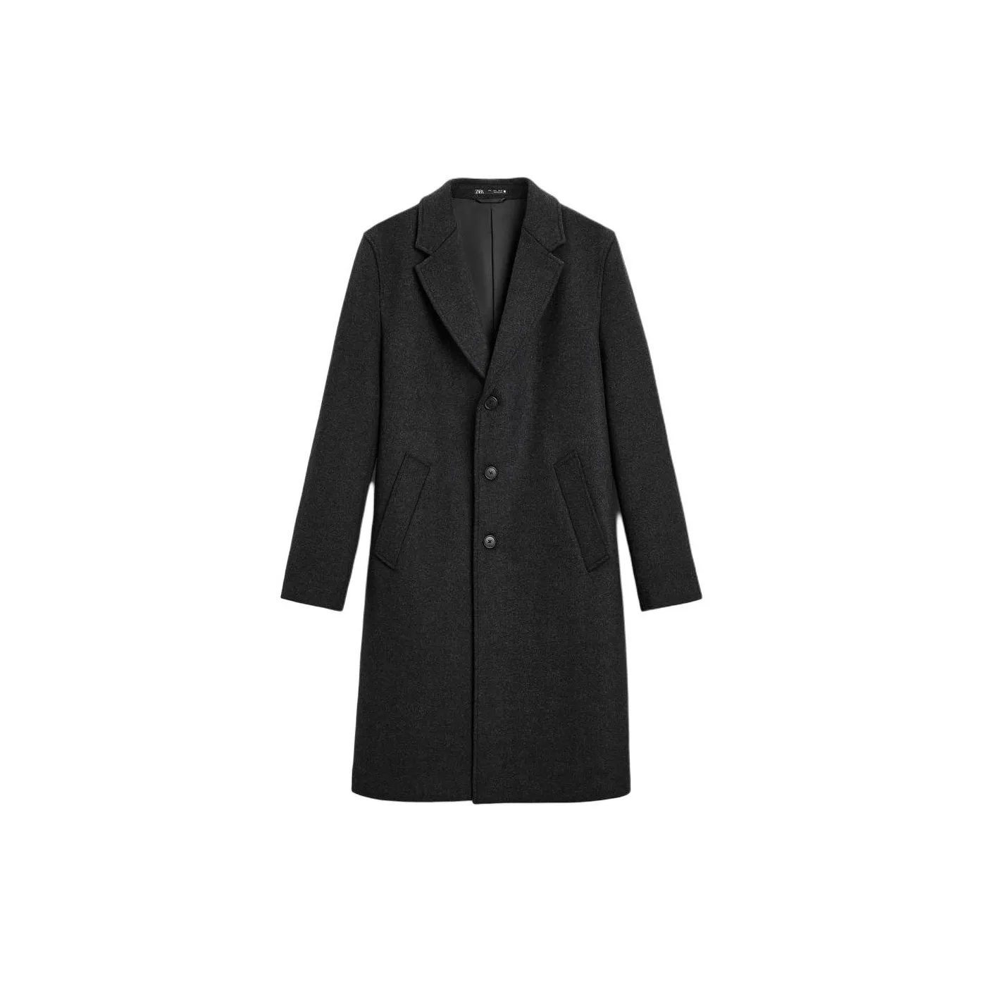 ZARA Мужское пальто угольно-серого цвета