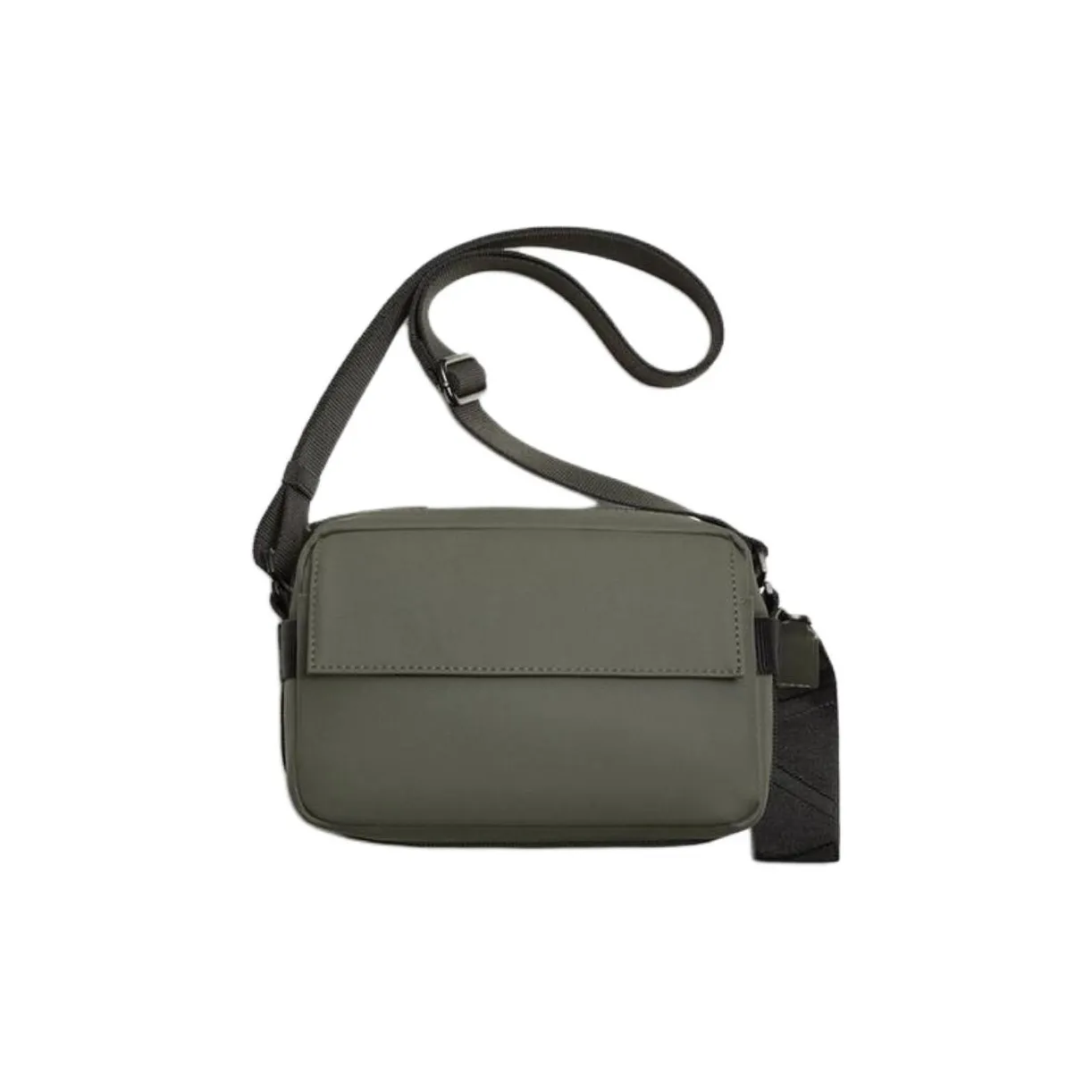 ZARA Polyurethane Crossbody Bag Trumpets Men's Khaki Green