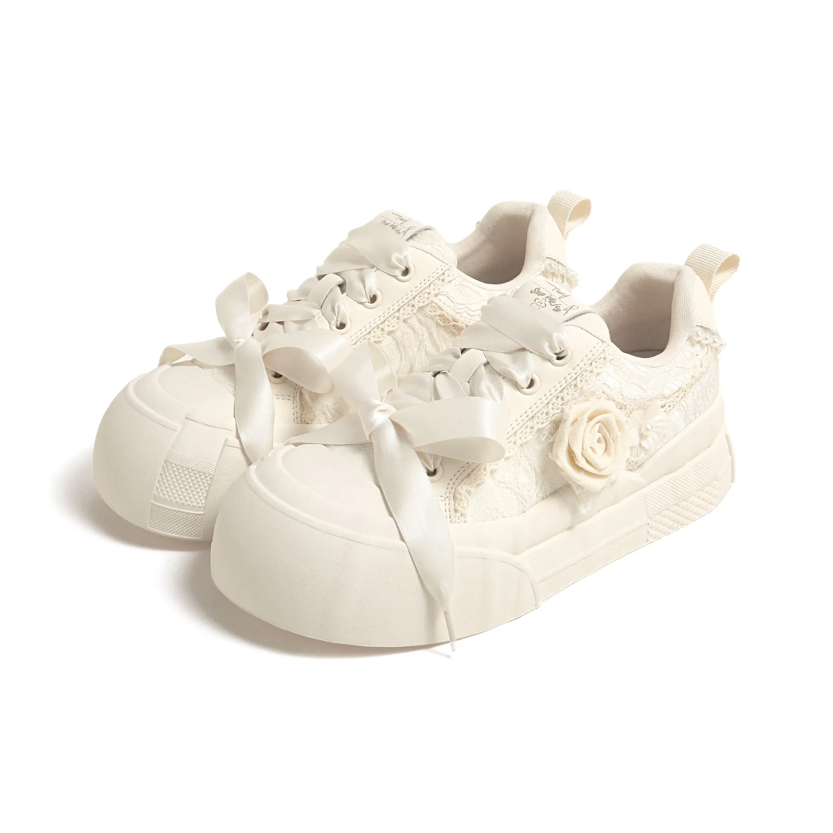 TTKJ Скейтборд Кроссовки Низкие Топ Жемчужно-Белый Женские