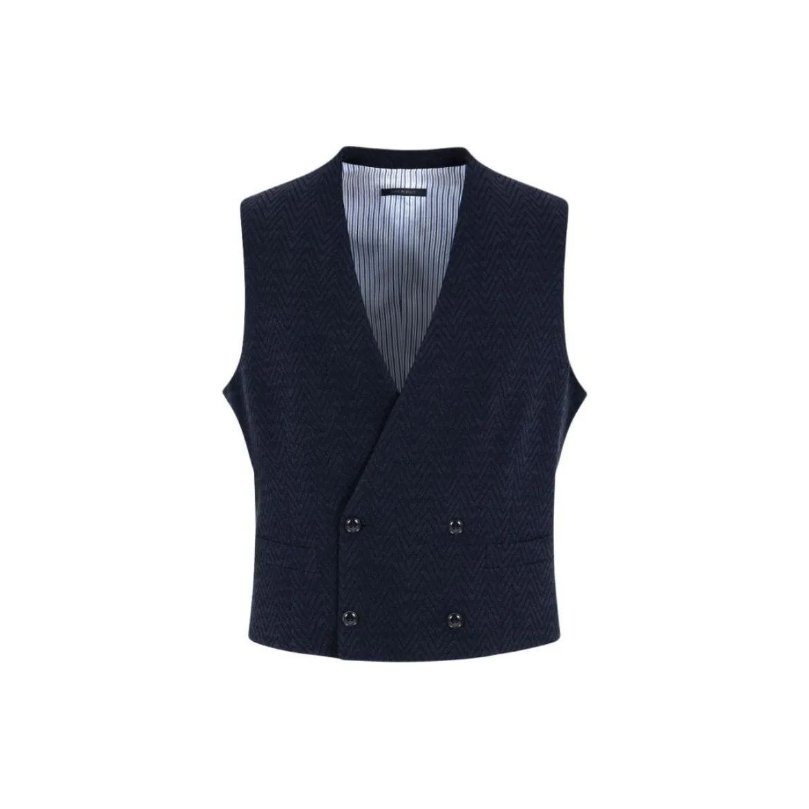 GIORGIO ARMANI Double breasted Waistcoat In Virgin Wool And Silk