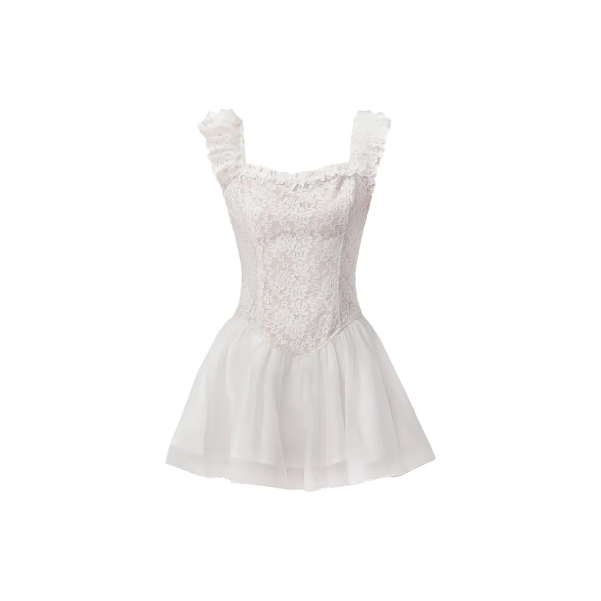 FRAGILE HEART Slip Dress Women's White