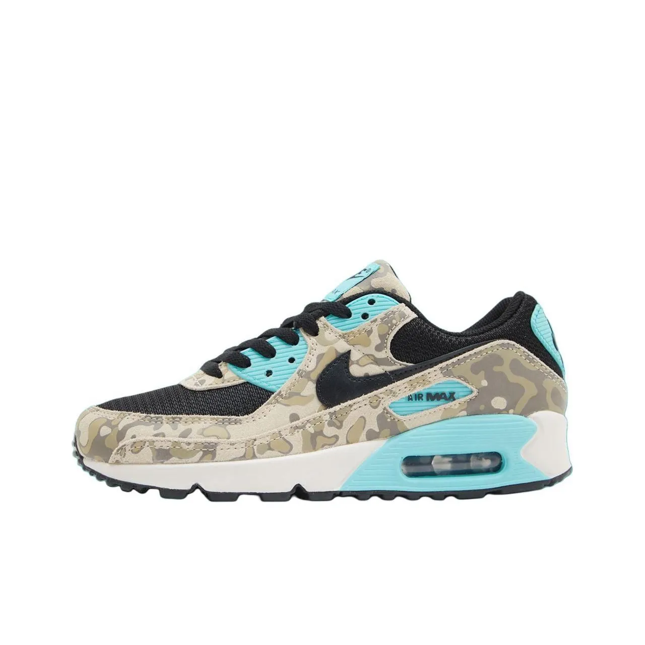 Nike Air Max 90 Low Top Casual Running Shoes Men's Beige Black