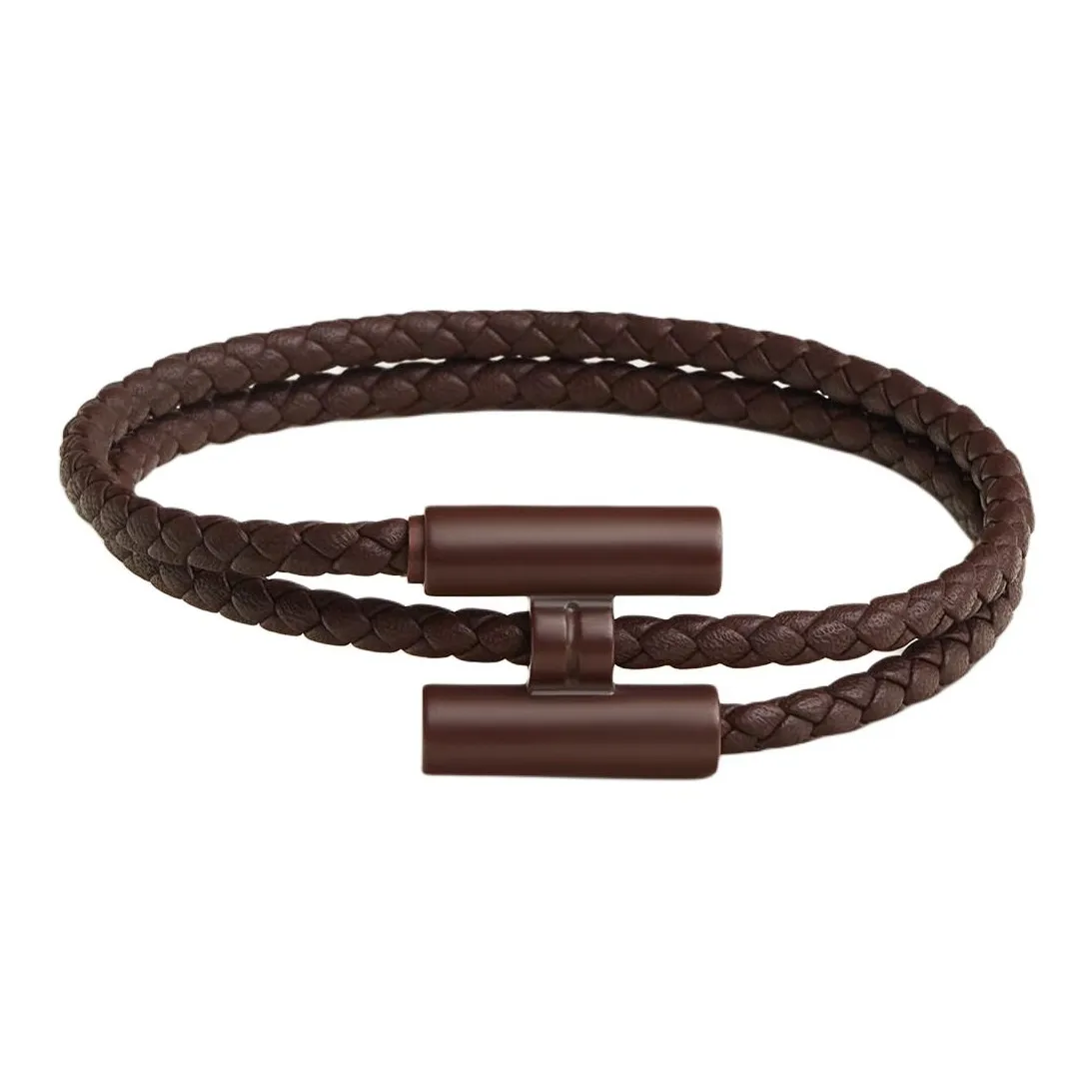 HERMES Calfskin Leather Bracelets Men's Brown