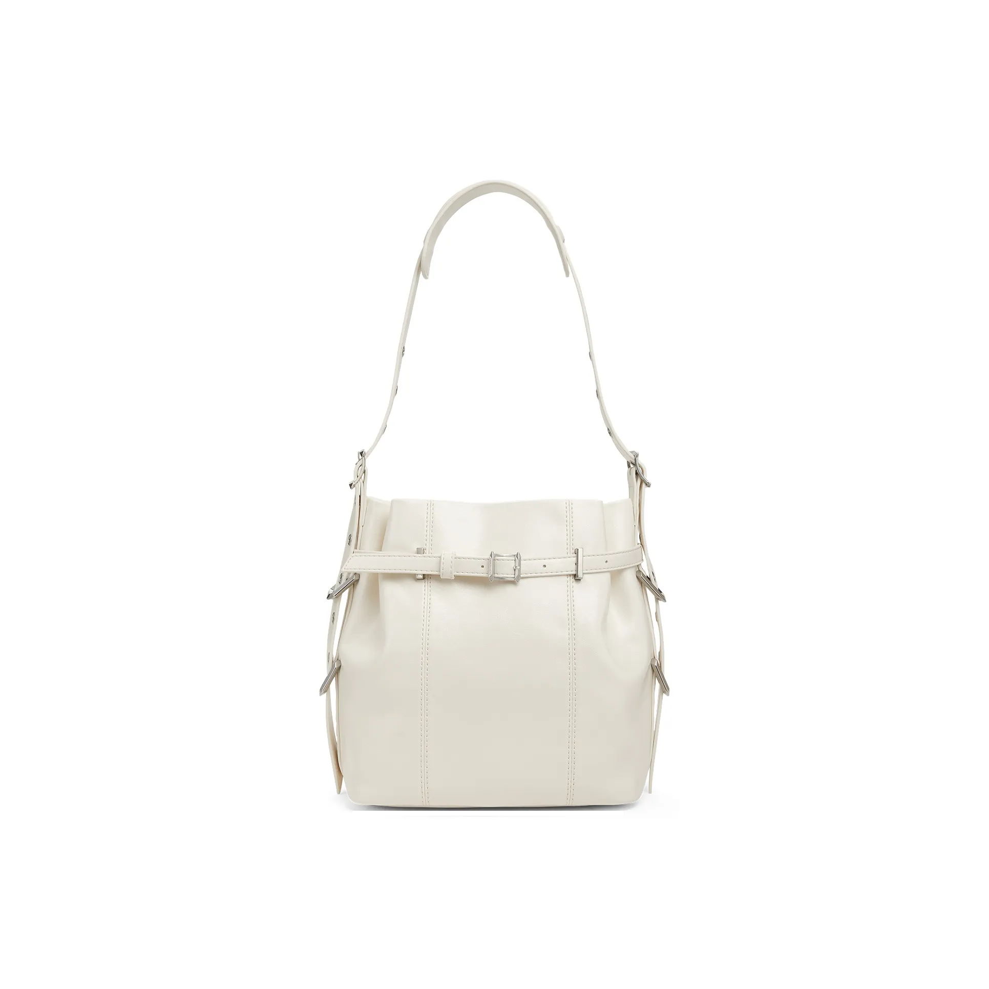 CHARLES KEITH ПУ (полиуретан) Сумка через плечо Средняя Женская Черная Кремовая Молочная Белая Серебряная