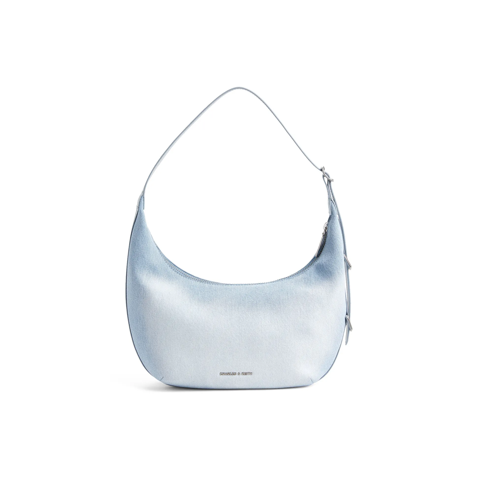 CHARLES KEITH Ткань с мягким денимом сумка на плечо среднего размера женская светло-синий деним серебряный джинсовый синий