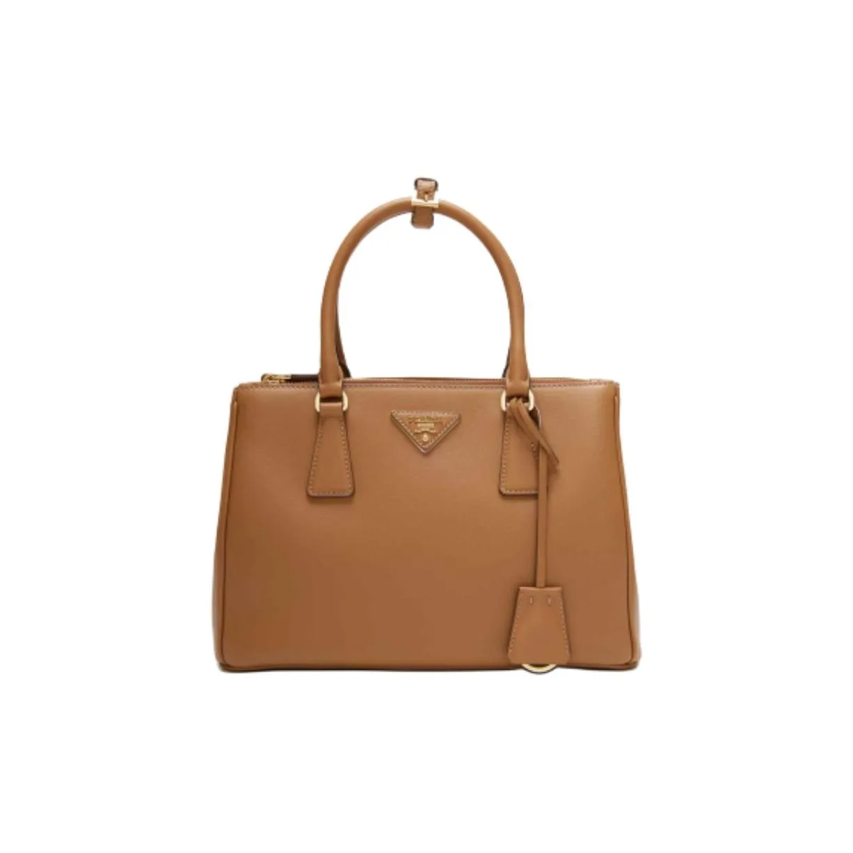 PRADA Cow Leather One Shoulder Handbag Medium Size Women's Caramel