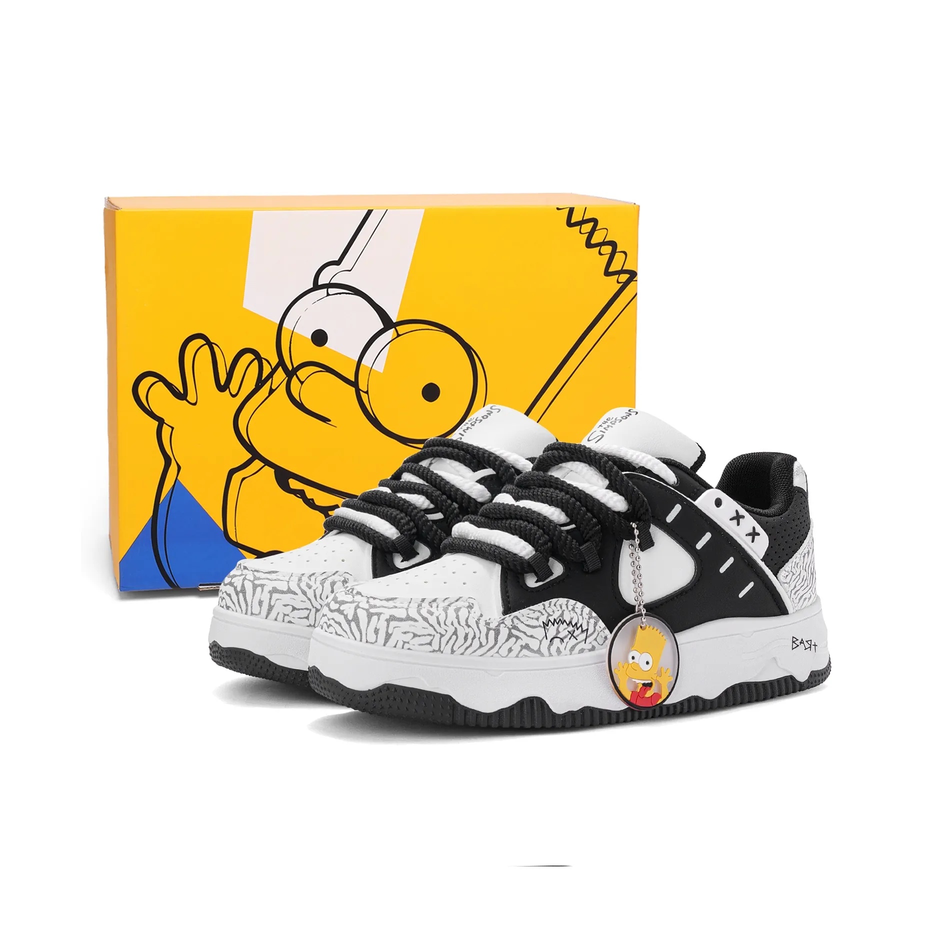 Симпсоны Покрытие Амортизация Устойчивость к истиранию Легкий Увеличение Высоты Низкие Кроссовки для скейтбординга Унисекс