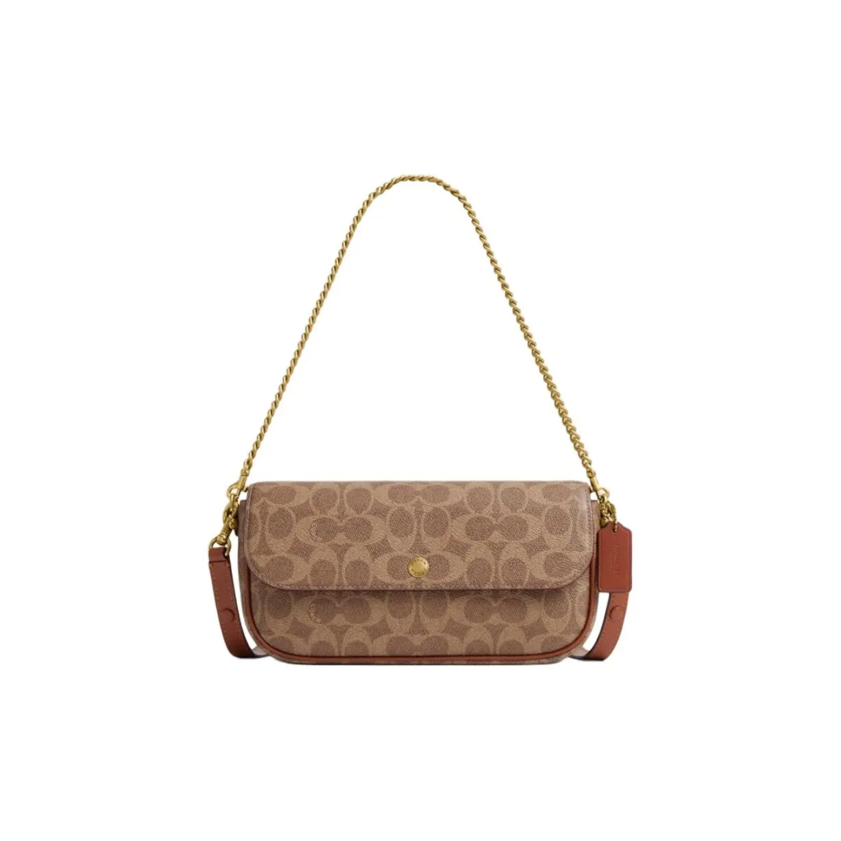 COACH Сумка через плечо из искусственной кожи среднего размера женская коричневый желтый карамель