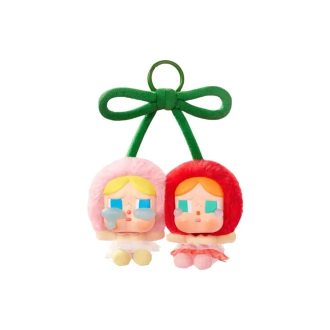POP MART CryBaby Crying For Love Series Love You Cherry Much Vinyl Plush Hanging Card