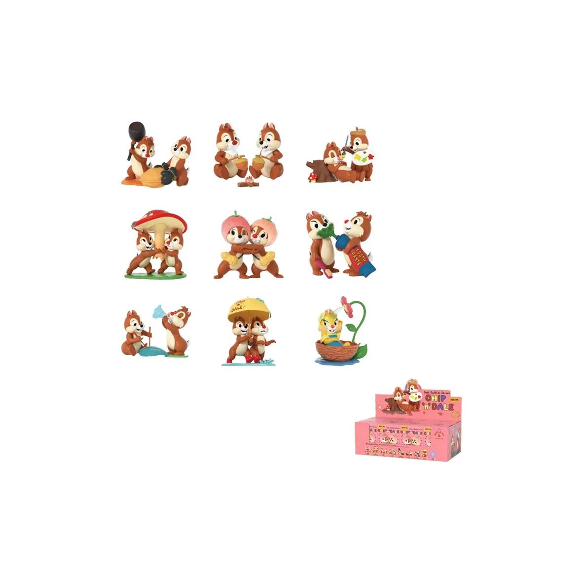 52TOYS X Disney Чип и Дейл Братья Коллекция Слепые Коробки Один Mystery Коробка Целая Коробка 8 шт