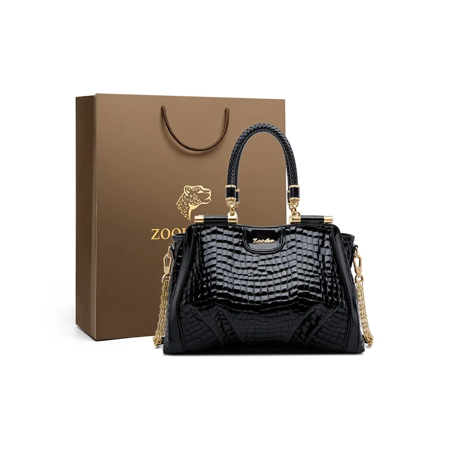 ZOOLER Сумка через плечо из коровьей кожи разделенная кожа средний размер женская черная