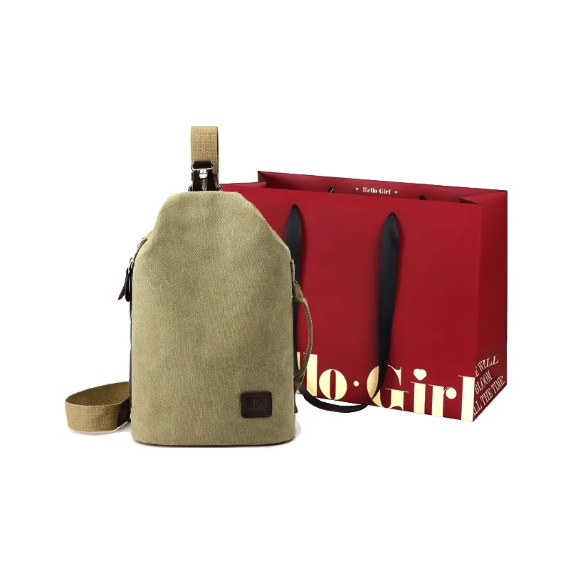 GOX Холст Сумка Рюкзак Sling Сумка Стандартная Унисекс Хаки Зеленый Черный Кофейный Серый