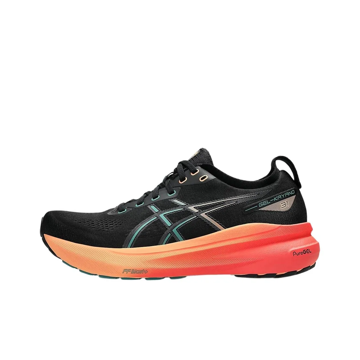 Asics Gel Kayano 31 Anti Slip Wear Resistant Low Top Running Shoes Men's Black Orange