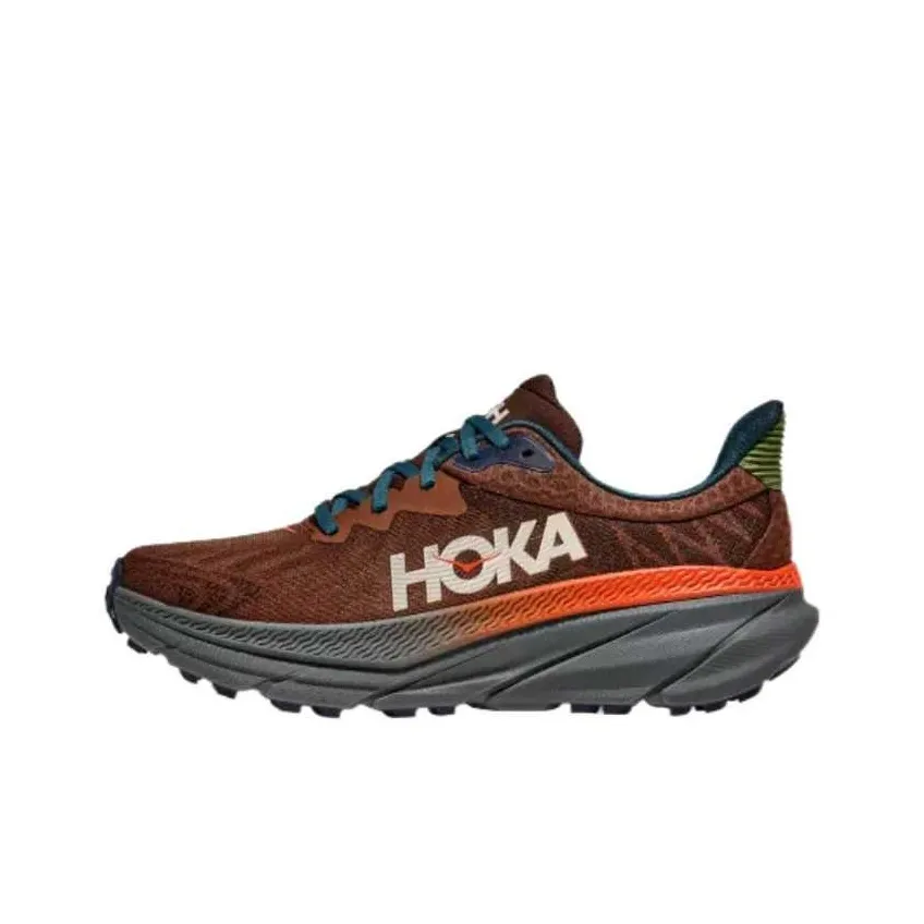 HOKA ONE ONE Challenger 7 Abrasion Resistant Low Top Trail Running Shoes Men's Brown