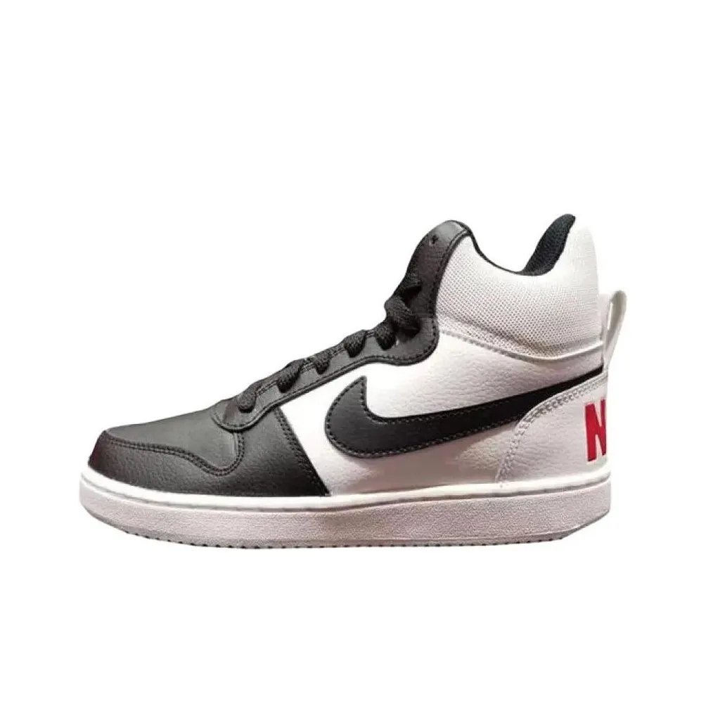 Nike Court Borough Slip-Resistant Cushioning Wear-Resistant Lightweight High-Top Skateboard Shoes Women's White Black