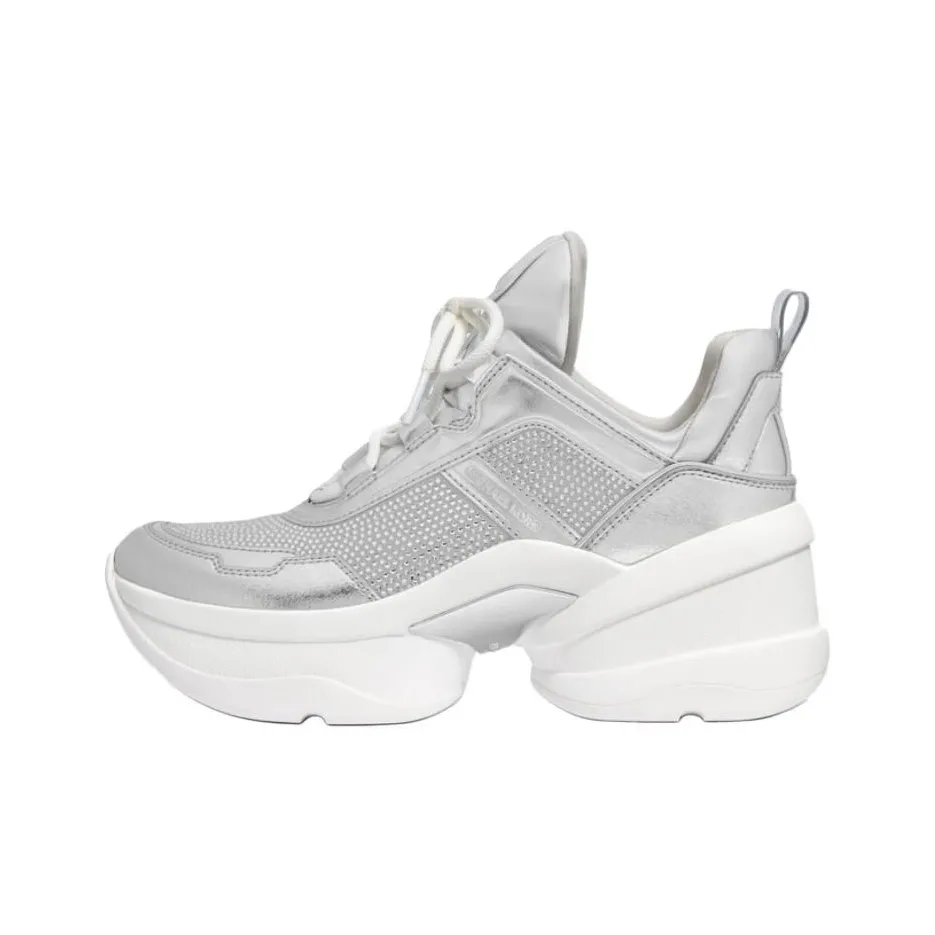 MICHAEL KORS Olympia Low Top Casual Shoes Women's Silver