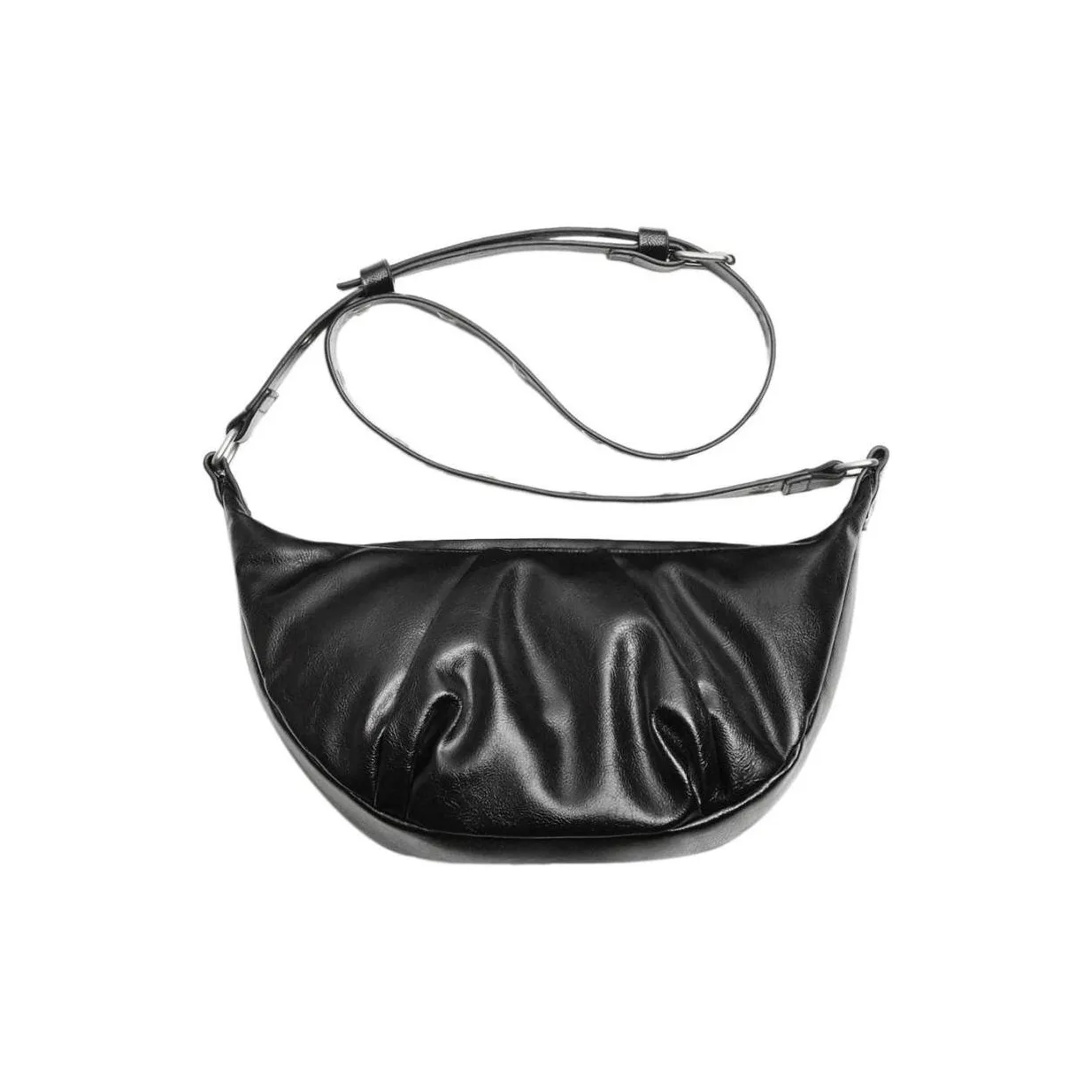 ZARA Polyurethane Shoulder Bag Crossbody Bag Men's Black