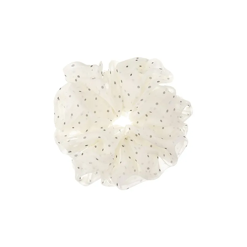 Peach Tea French Gentle Polka Dot Hair Tie Women's