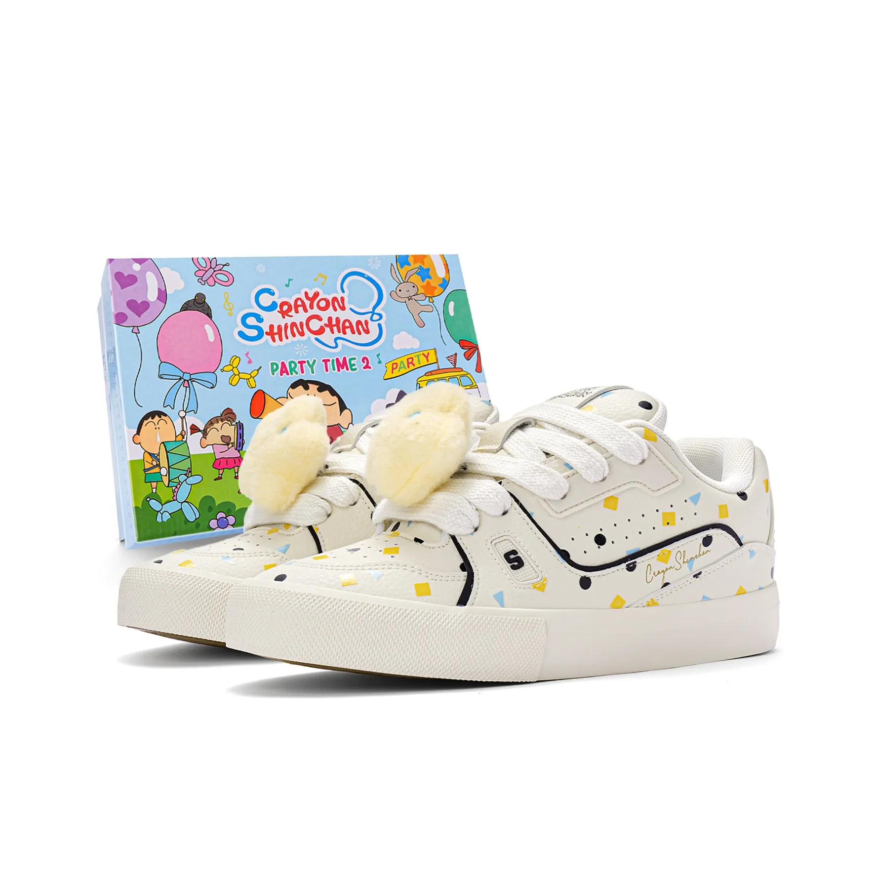 Crayon Shinchan x MINISO Low-Top Skateboard Shoes Unisex Beige Apricot