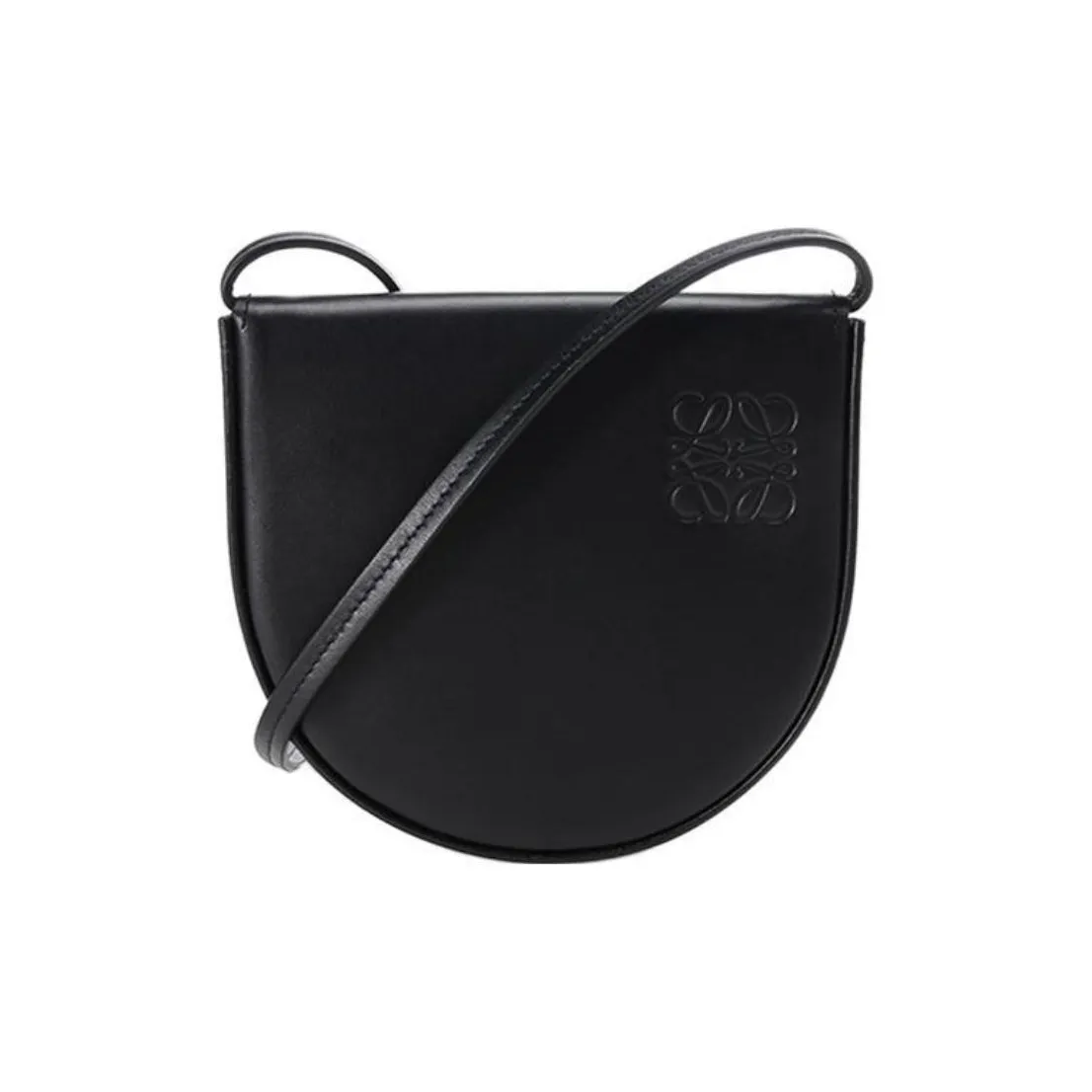 LOEWE Heel Cow Leather Coin Purse Crossbody Bag Shoulder Bag Small Size Women's Black