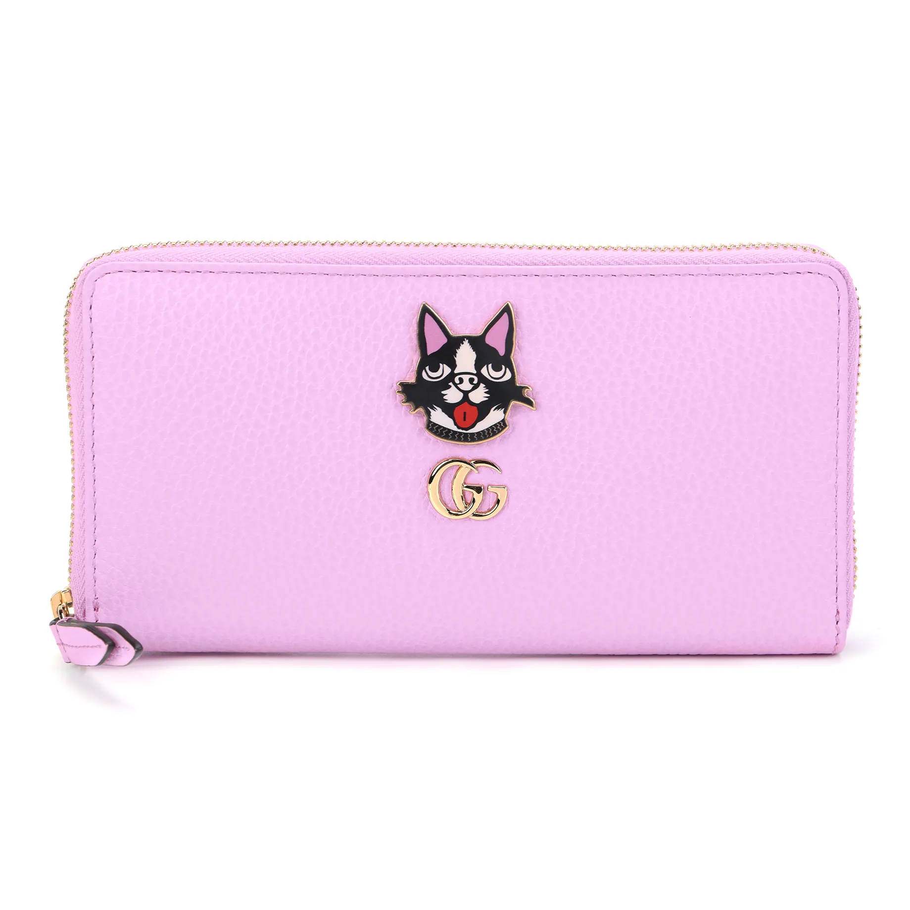 GUCCI Leather Wallet Women's Pink Purple