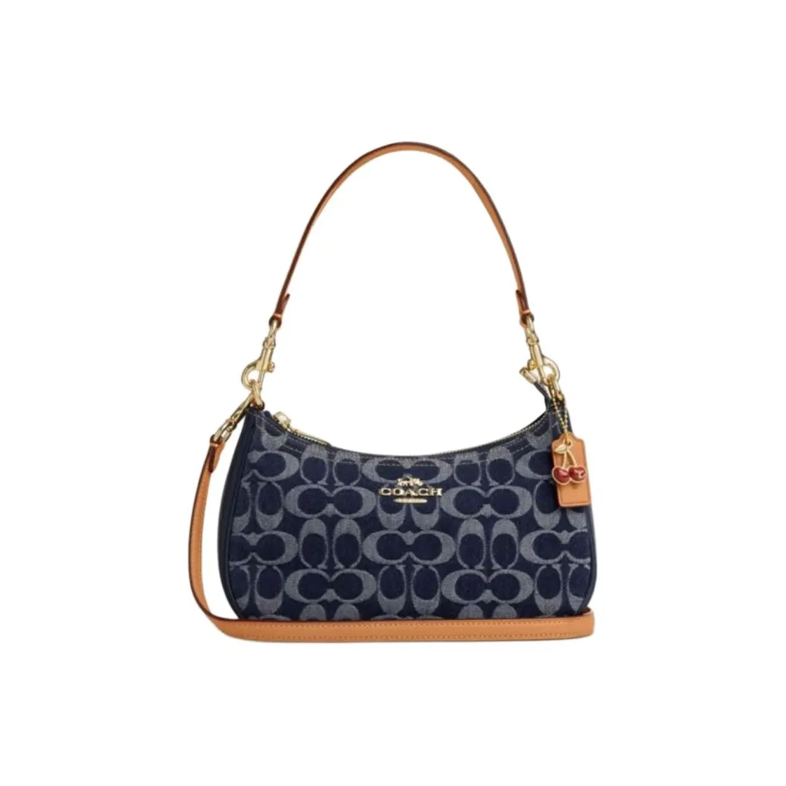 COACH Teri Ткань с искусственной кожей Сумка на плечо Женская Джинсовый синий