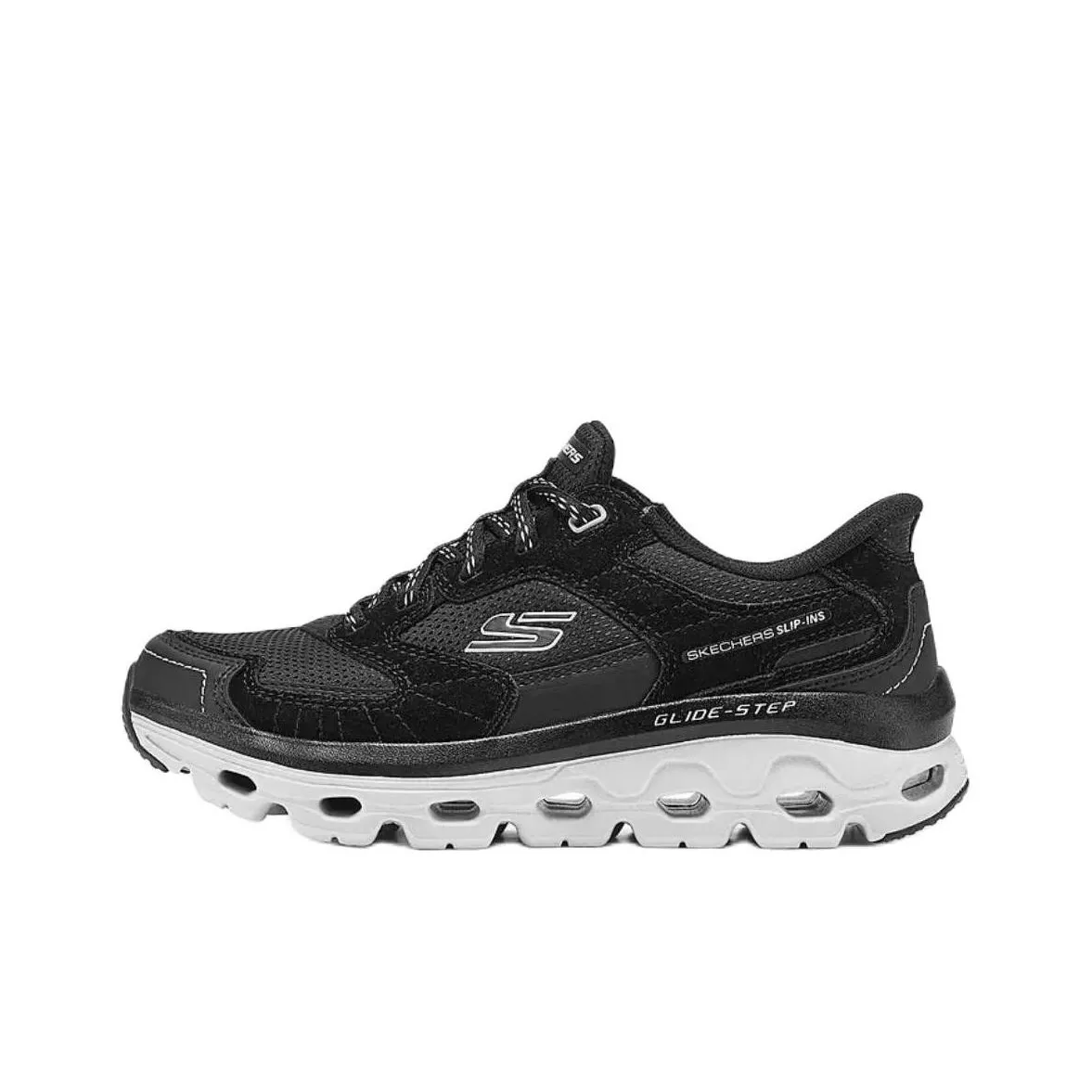 Skechers Glide Step Коллекция Устойчивый к истиранию Низкий Топ Повседневные Беговые кроссовки Женские Черные