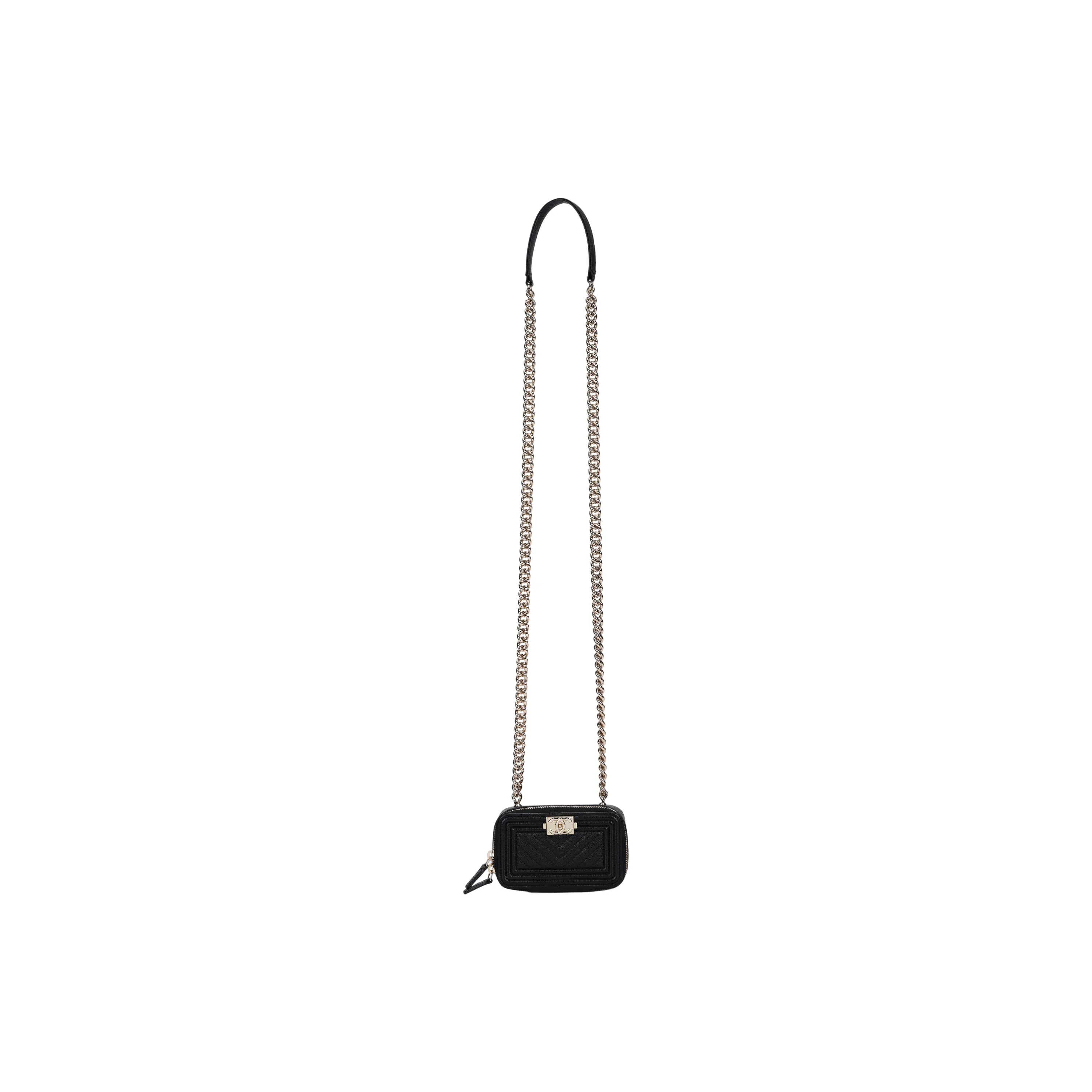 CHANEL Cow Leather Crossbody Bag Men's Black