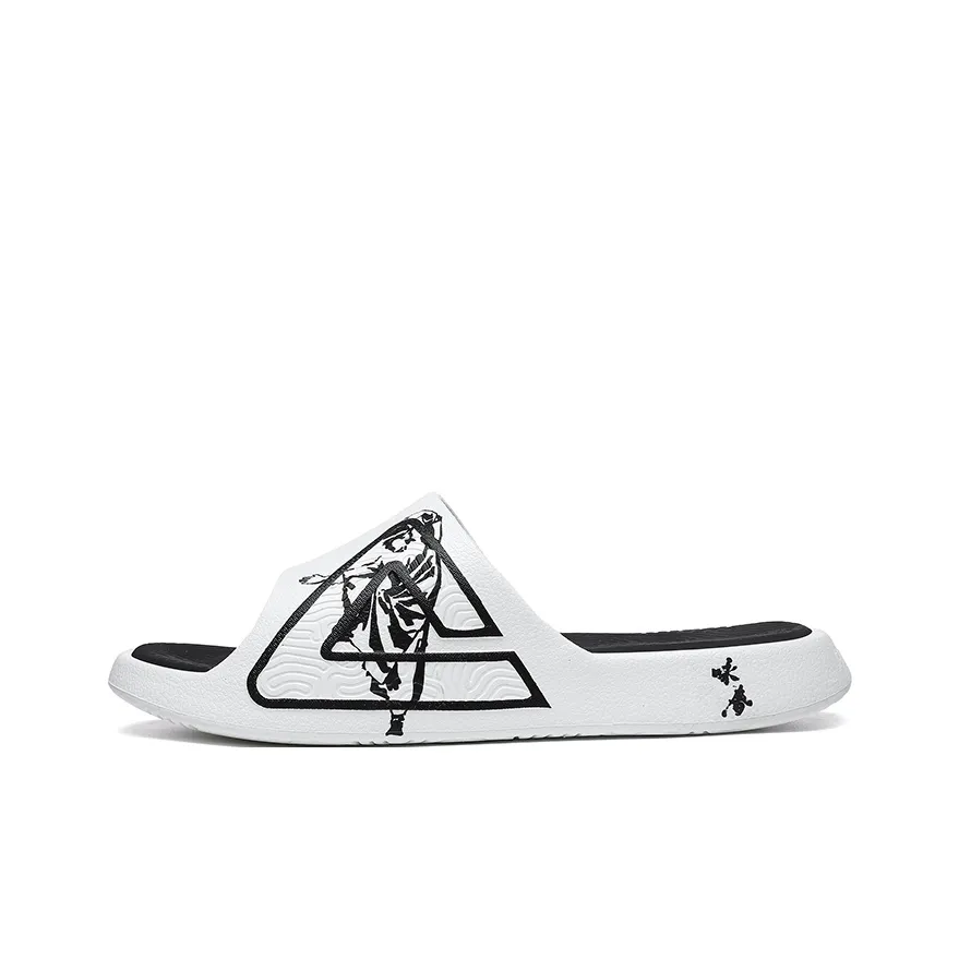 PEAK Attitude 7.0 Slip Resistant Abrasion Resistant Cushioning Slide Slippers Men's White Black
