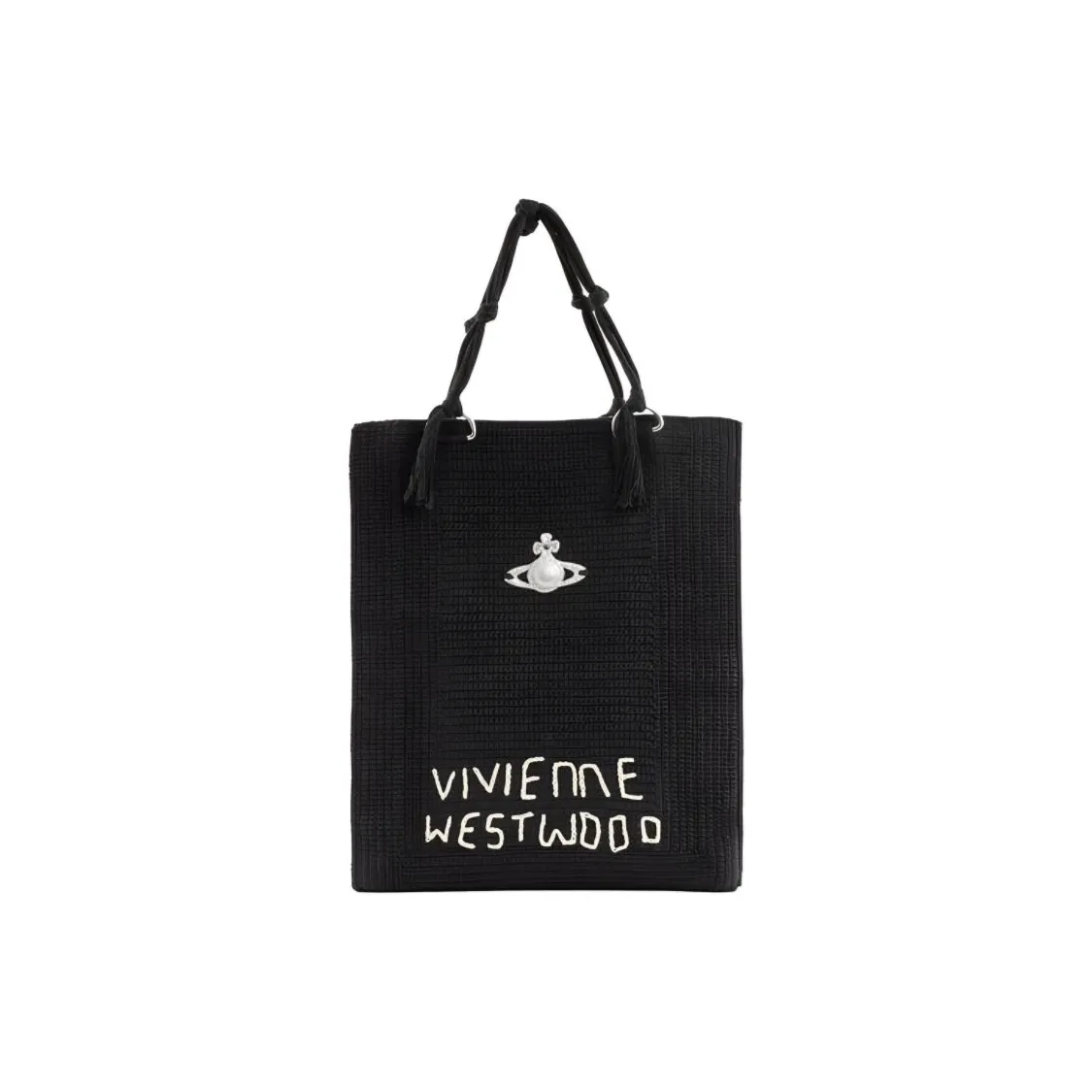 Vivienne Westwood Cotton Tote Bag, Shopping Bag, Shoulder Bag, Handbag Tubas Unisex Black