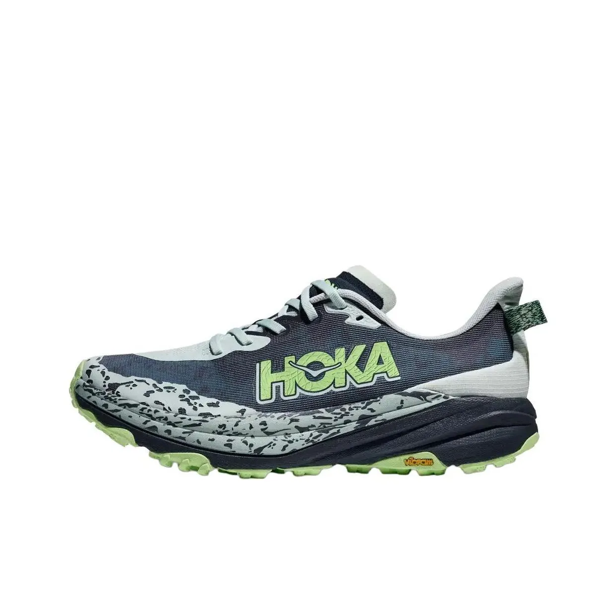 HOKA ONE ONE SPEEDGOAT 6 Противоскользящие устойчивые к истиранию низкие беговые кроссовки Trail для мужчин синий зеленый