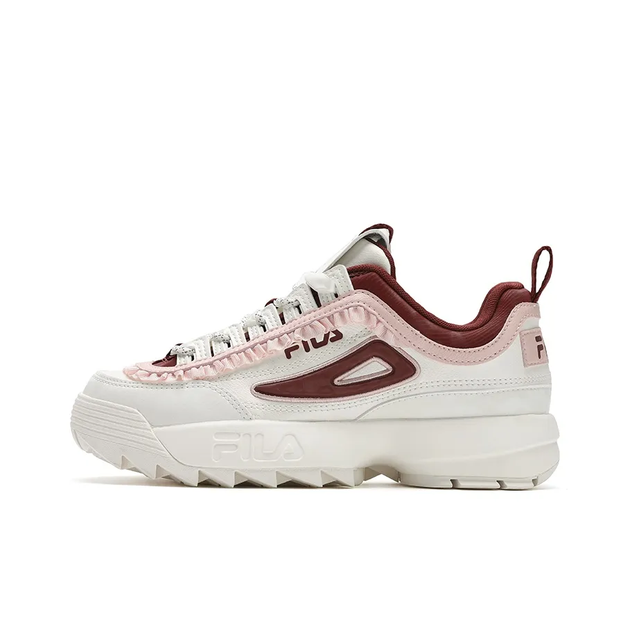 FILA Disruptor 2 Амортизация Износостойкий Низкий Топ Повседневная Обувь Женская Белый Красный