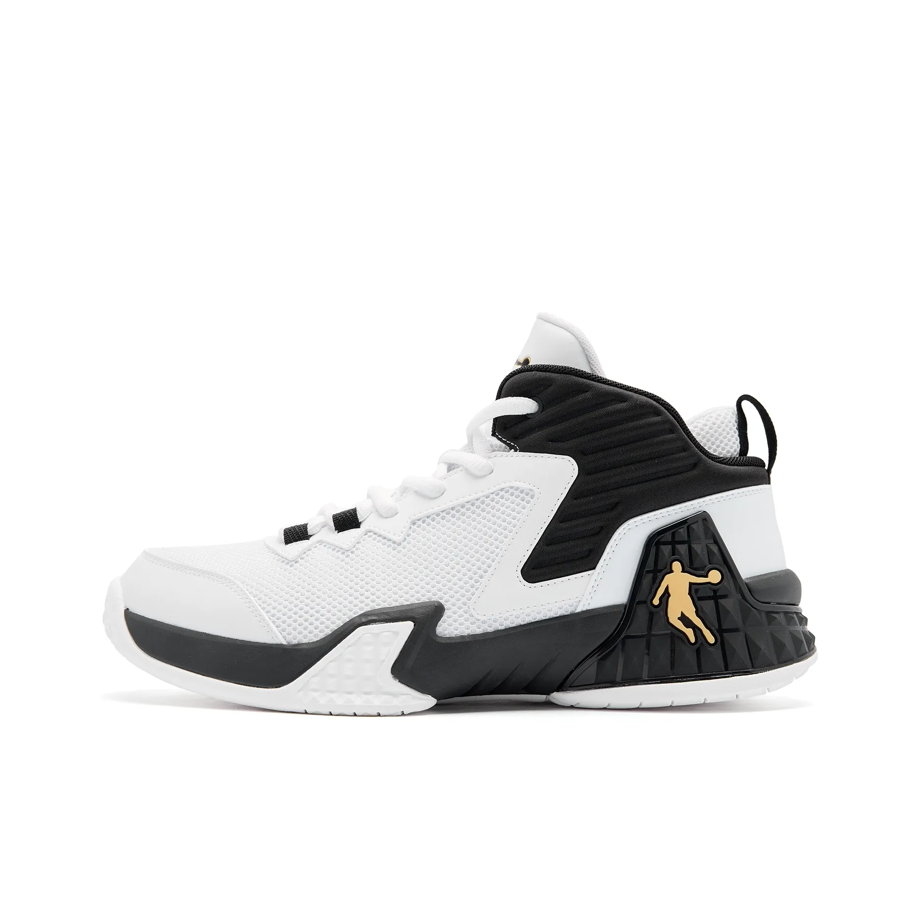 QIAODAN Grinding 1 High Топ Баскетбольные кроссовки Мужские Белый Черный