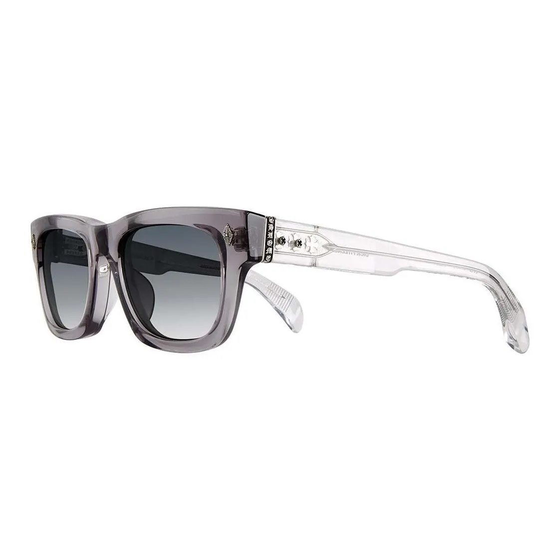 Chrome Hearts Plate Alloy Frame Square Sunglasses Unisex Gray