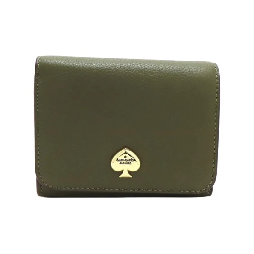 Kate Spade Litchi Grain Leather Wallet Trumpets Women's Seaweed Green