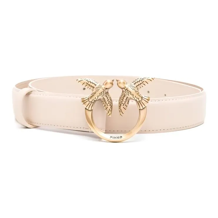 PINKO Телячья кожа Кожаные ремни Женские Светлый бежевый Ширина 3 см