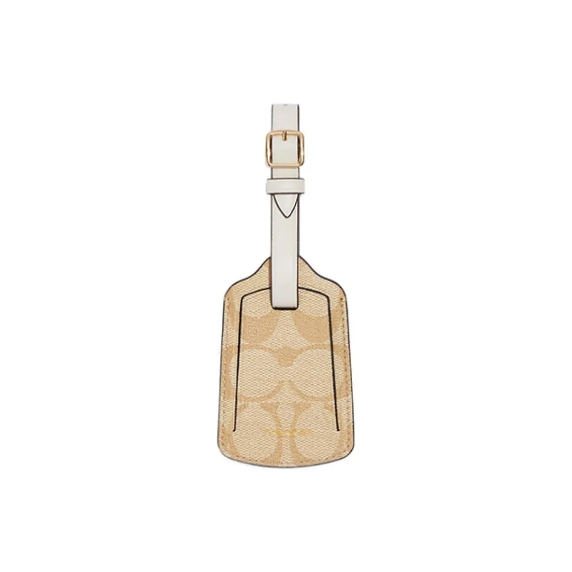 COACH Luggage Tag Canvas With Leather Bag Charm Bag Merch Women's Khaki